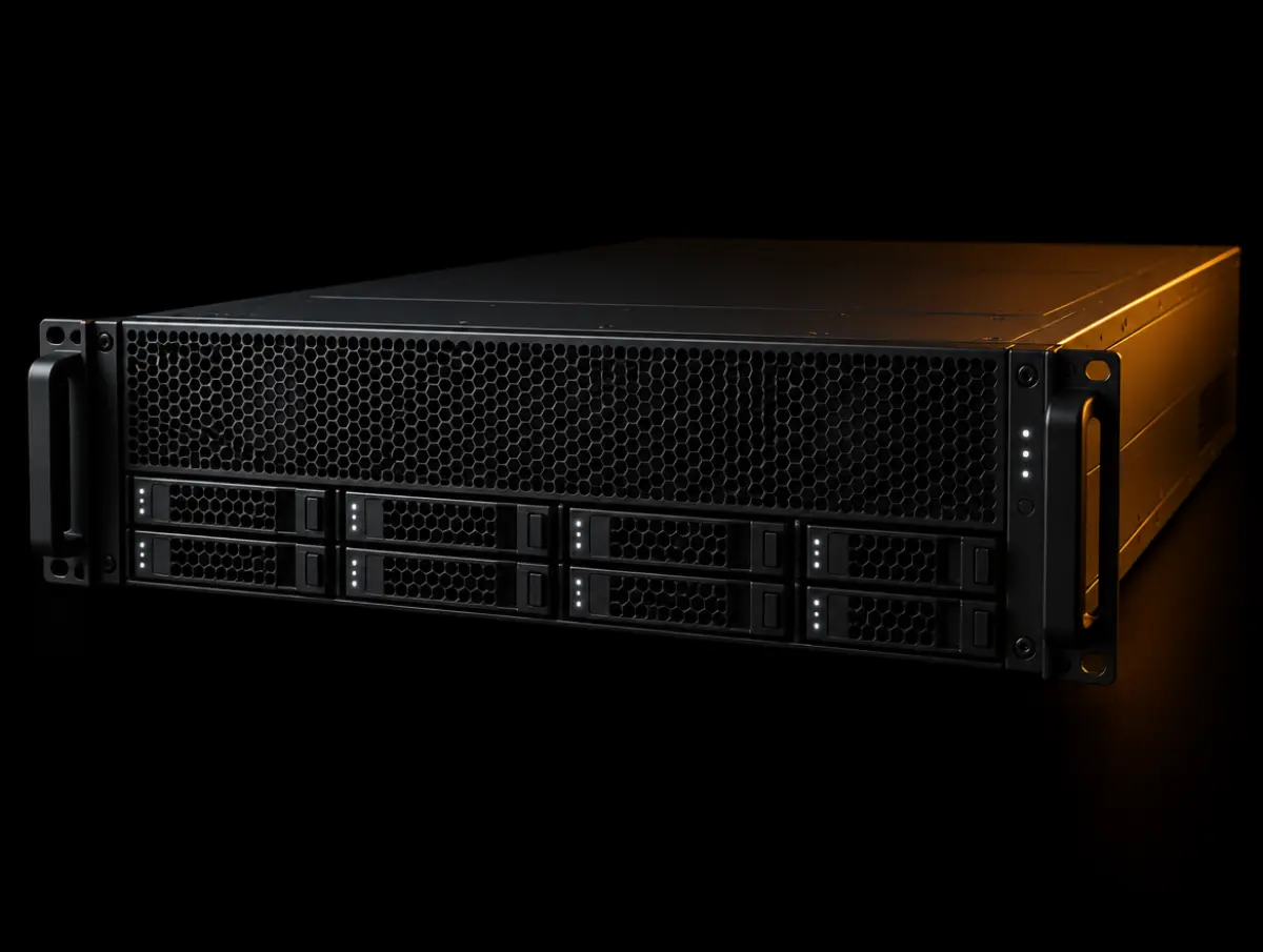 Front bezel of a 2U rack server with drive bays
